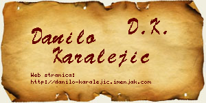 Danilo Karalejić vizit kartica